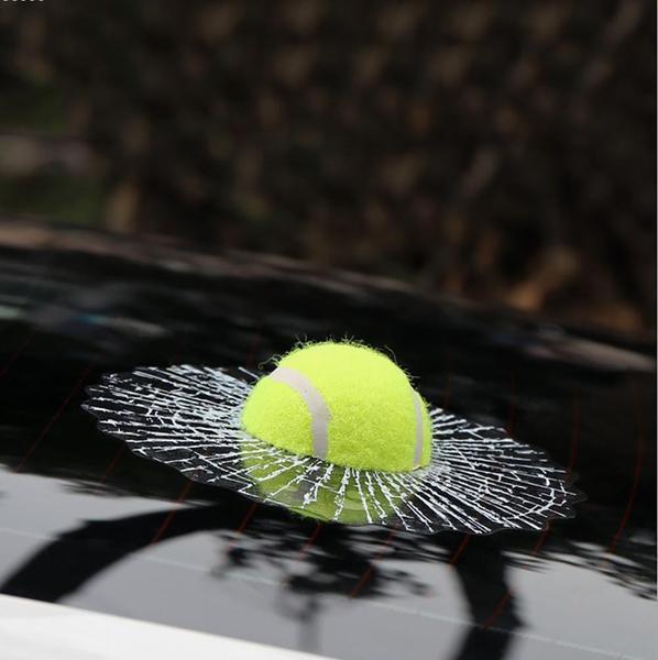 3D Sticker Tennis Ball Broken Glass