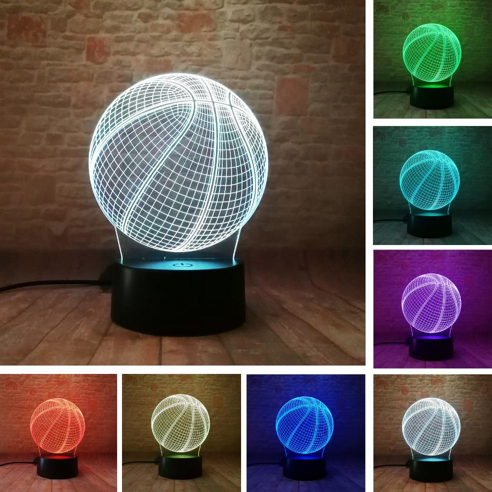 3D Illusion Basketball Desk Lamp (7 changing colors)