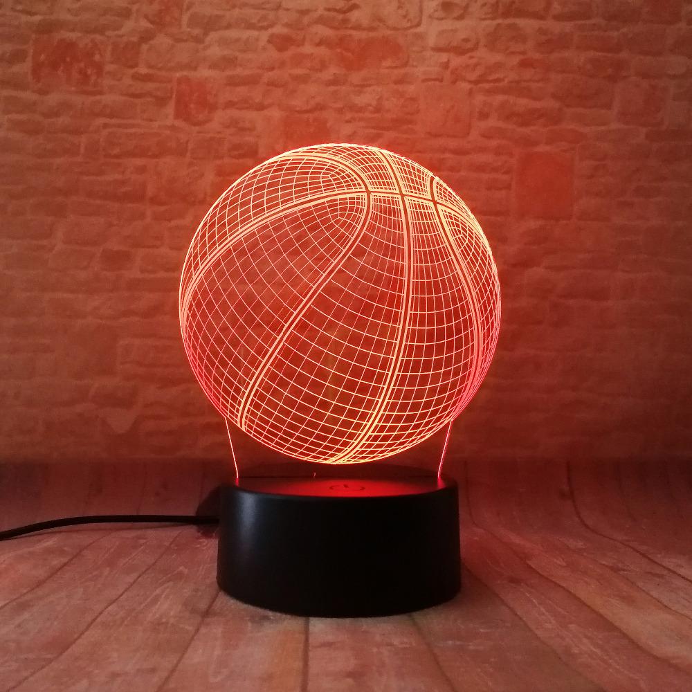 3D Illusion Basketball Desk Lamp (7 changing colors)