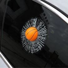 3D Sticker Basketball Broken Glass